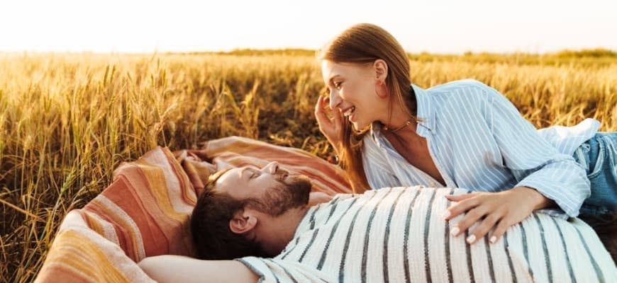 Loving Couple Lying Together