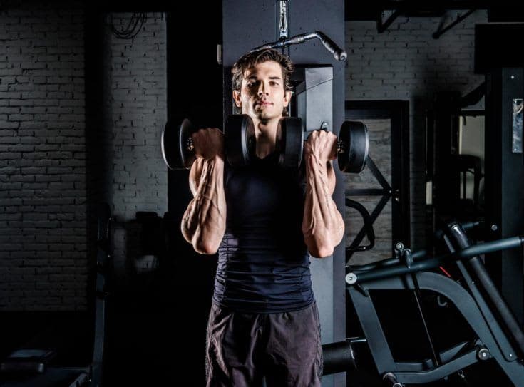 Man exercising in gym