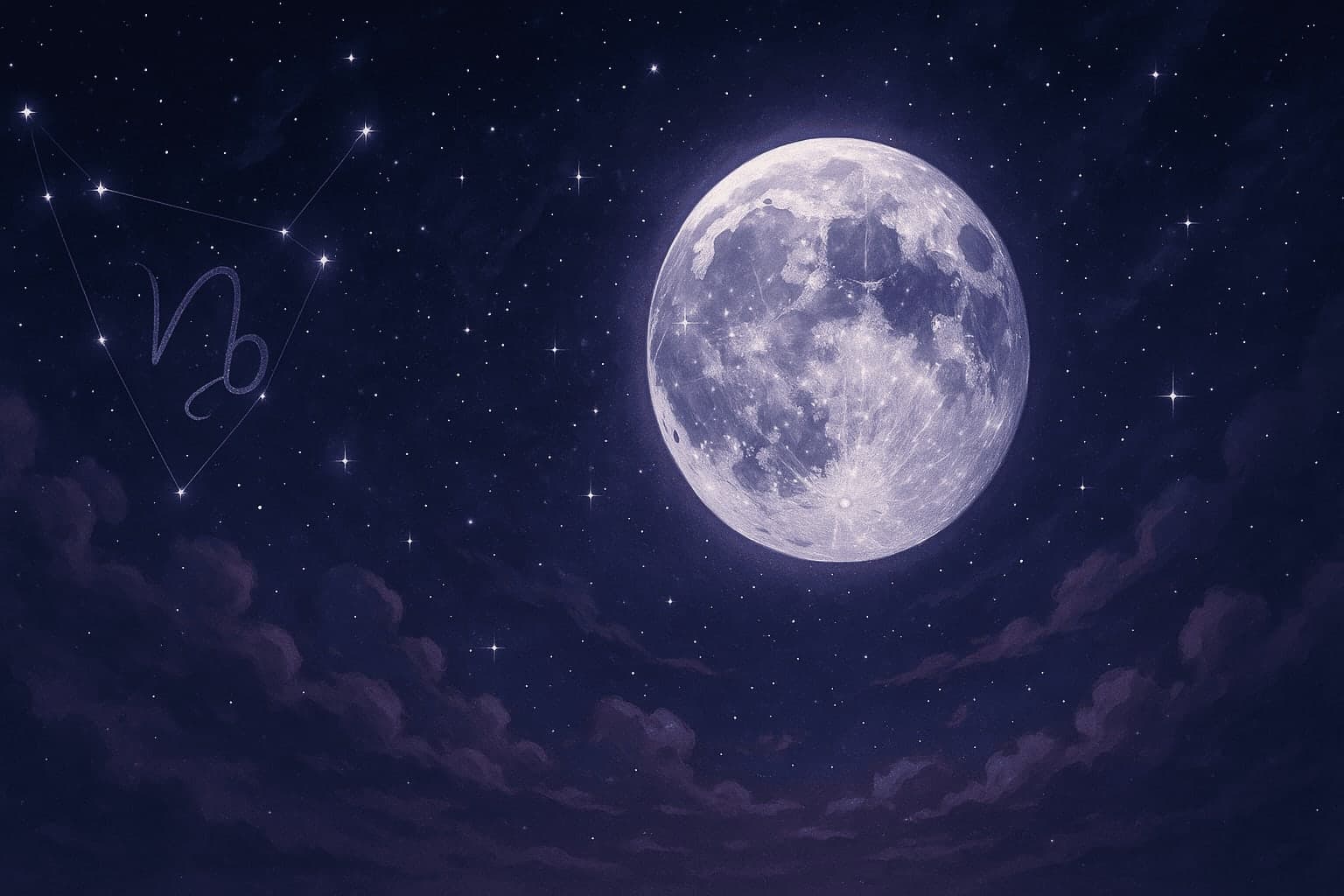 Atmospheric depiction of the Moon pausing mid-orbit with Capricorn glyphs for the September 2025 void of course schedule.