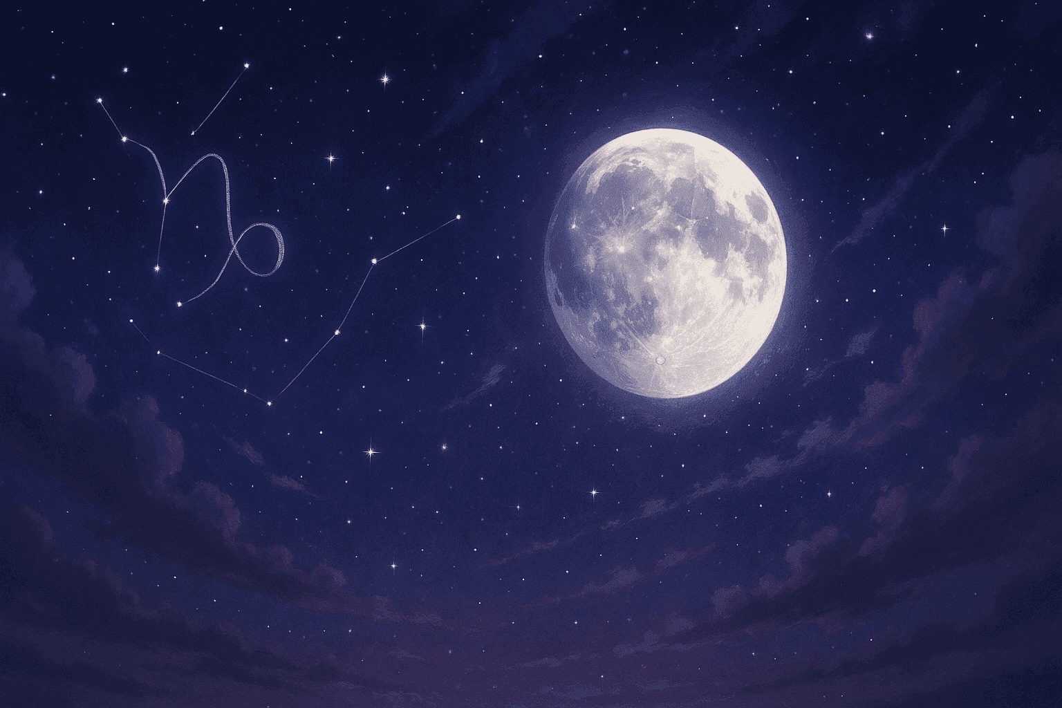 Atmospheric depiction of the Moon pausing mid-orbit with Capricorn glyphs for the June 2026 void of course schedule.