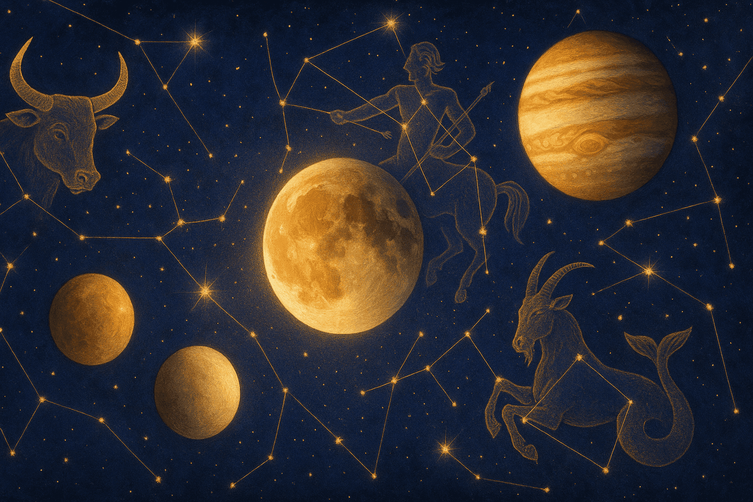 Cosmic depiction for the May 2026 astrology calendar featuring Mercury enters Taurus.