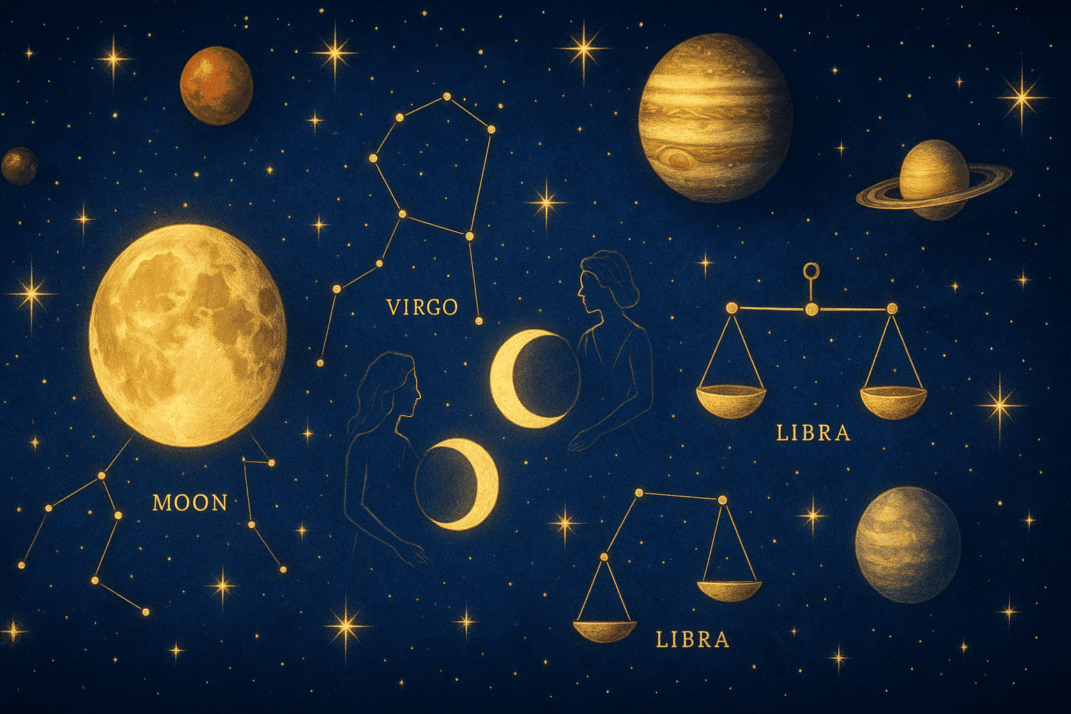Cosmic depiction for the November 2026 astrology calendar featuring Moon enters Leo.