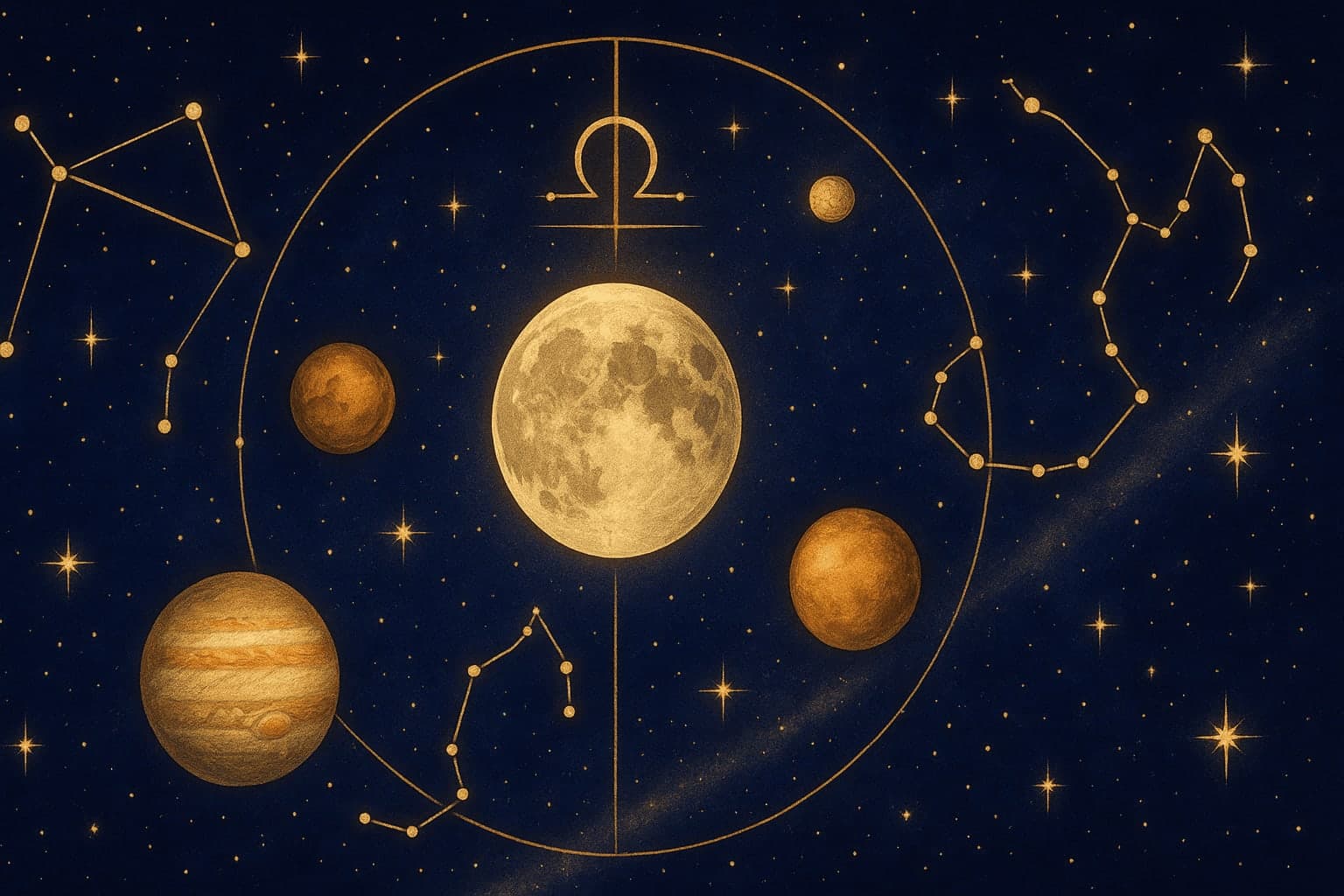 Cosmic depiction for the September 2027 astrology calendar featuring September Equinox.