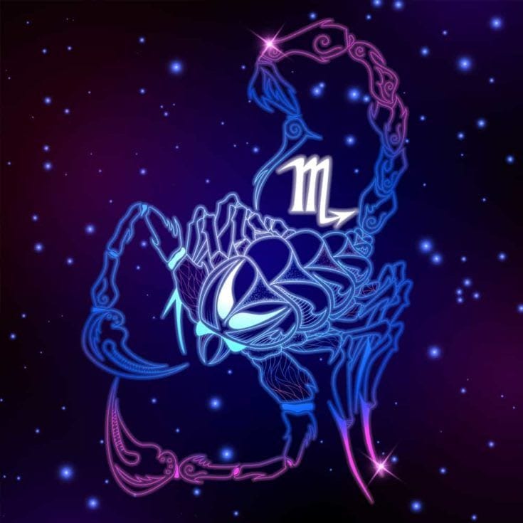 Scorpio zodiac sign, horoscope symbol, vector illustration