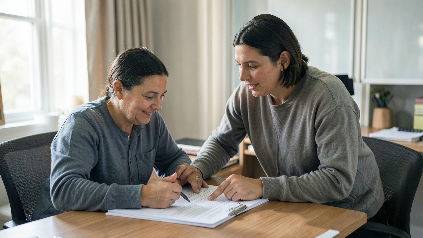 Candid editorial image of partnership support for career goals