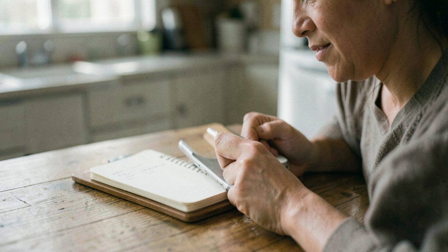 A thoughtful pause before replying to a message