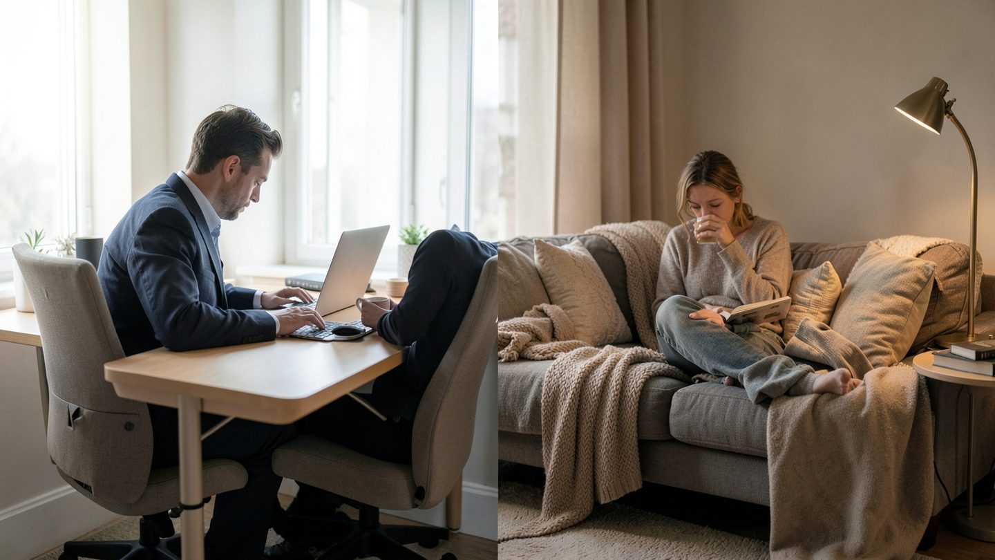 Editorial scene showing the contrast between public drive and private sensitivity