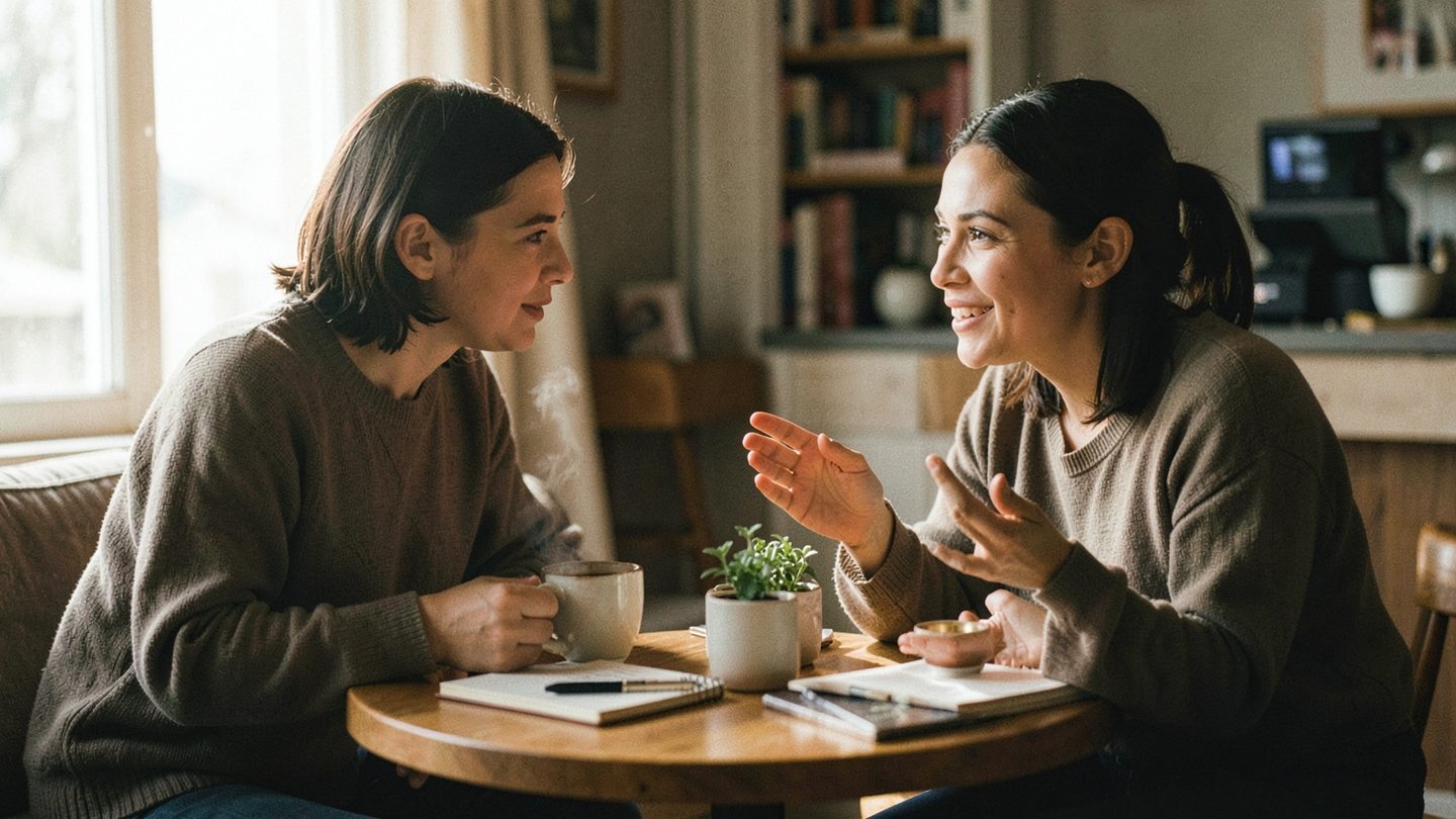 Candid editorial scene about communication and boundaries