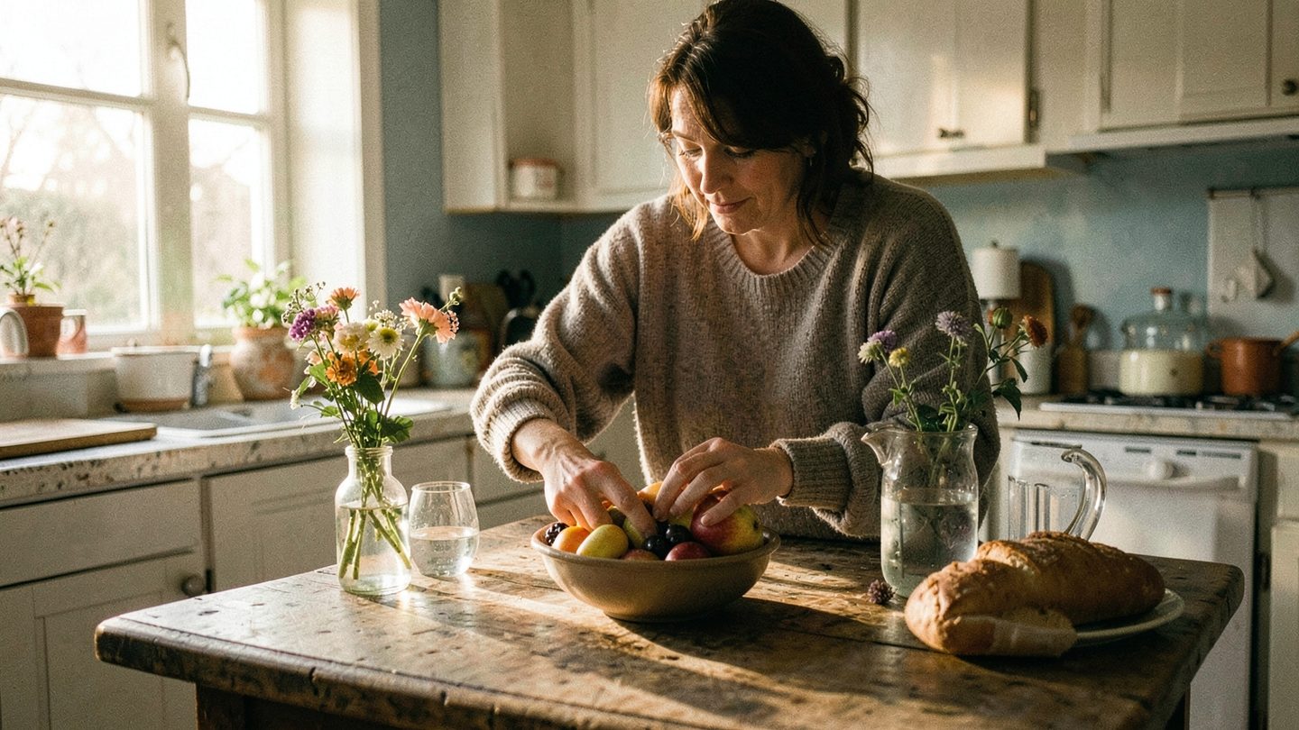 Editorial home scene suggesting care, family roots, and emotional support