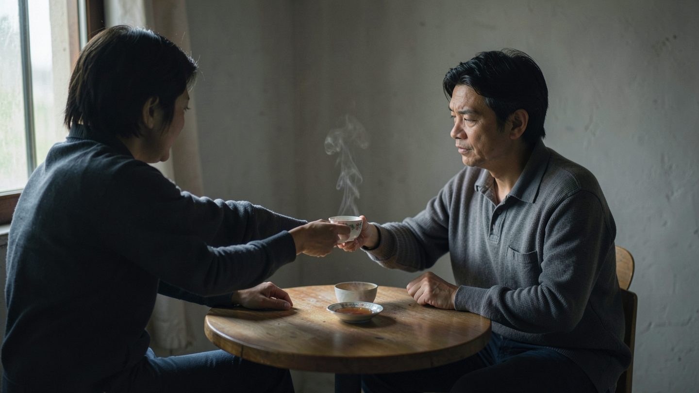 Candid scene of caretaking tension in a relationship