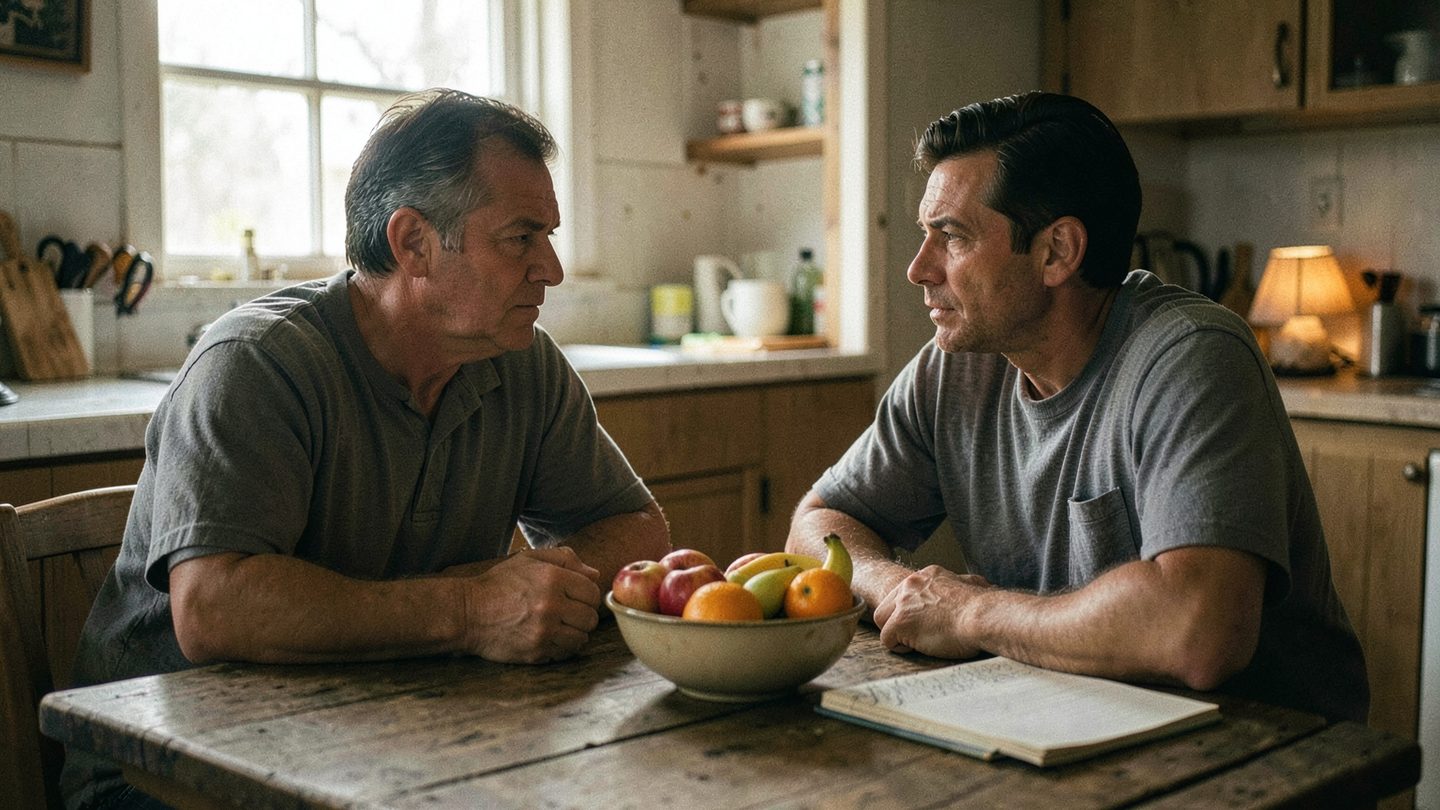 Editorial photo of a calm conversation that suggests support and depth.