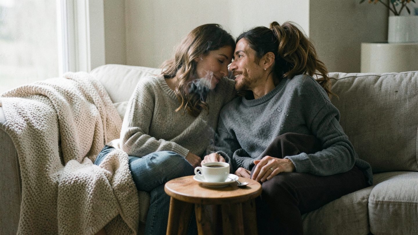Two people sharing a calm, supportive conversation