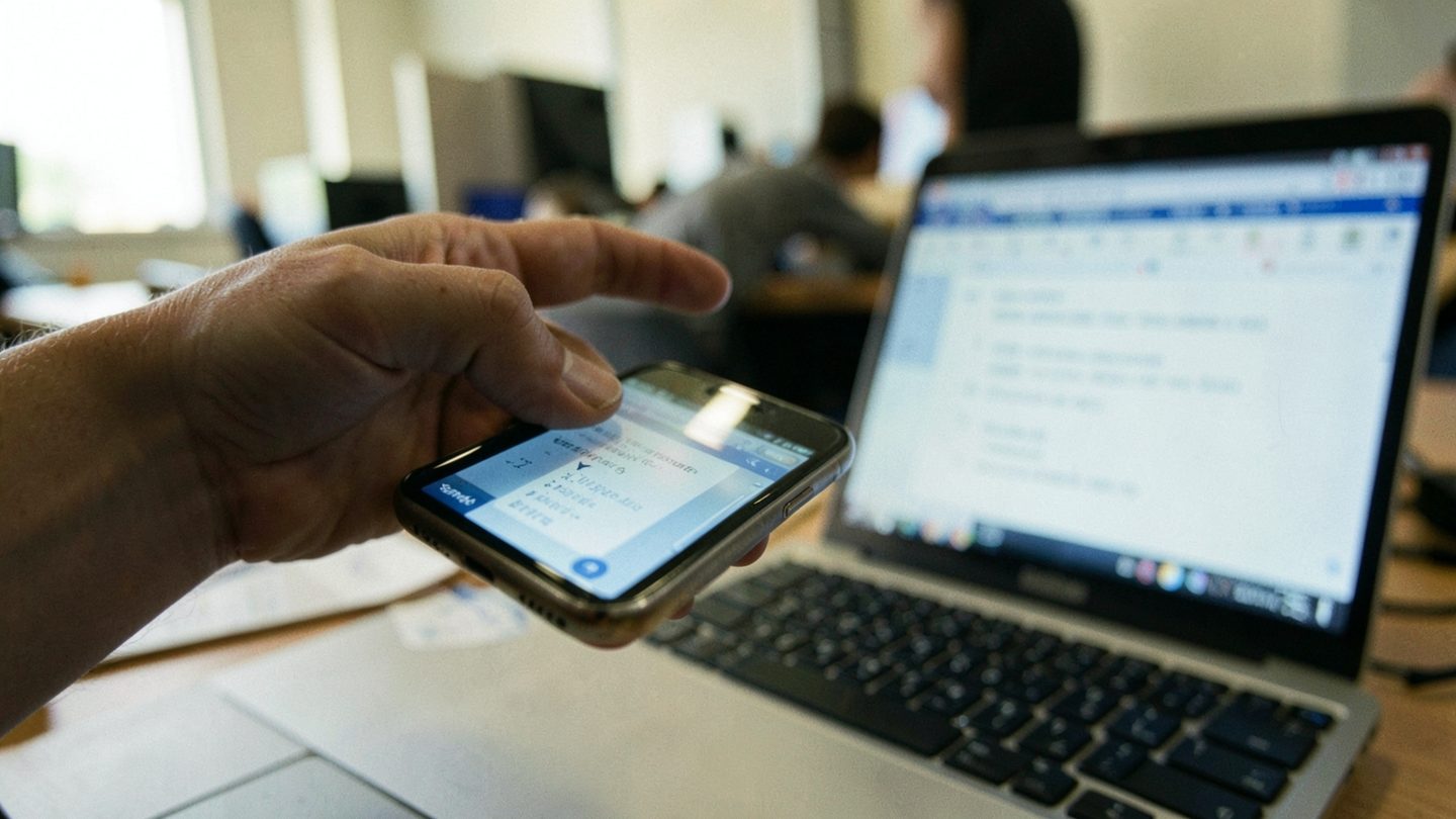 Close-up of someone hesitating before sending a rewritten message.