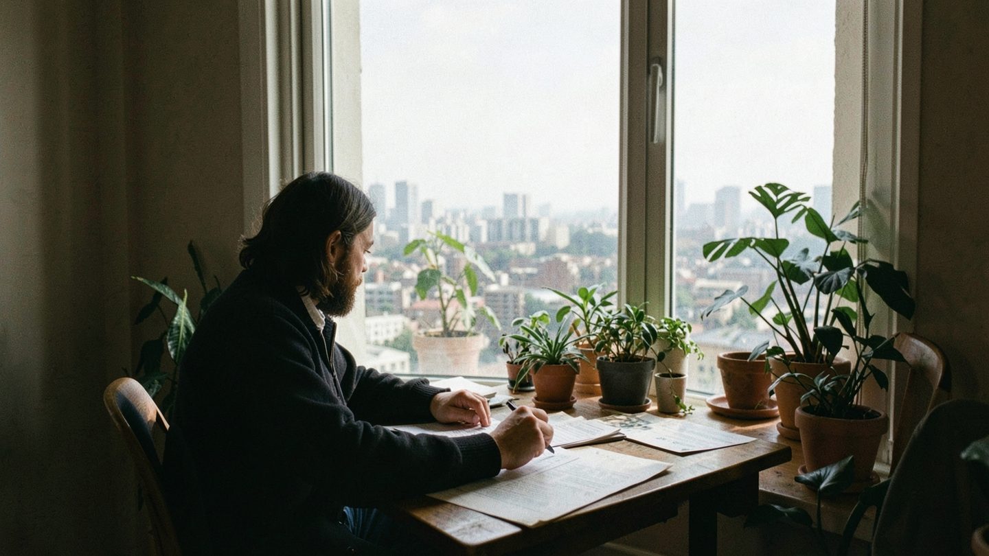 Editorial scene suggesting care, work, and public visibility