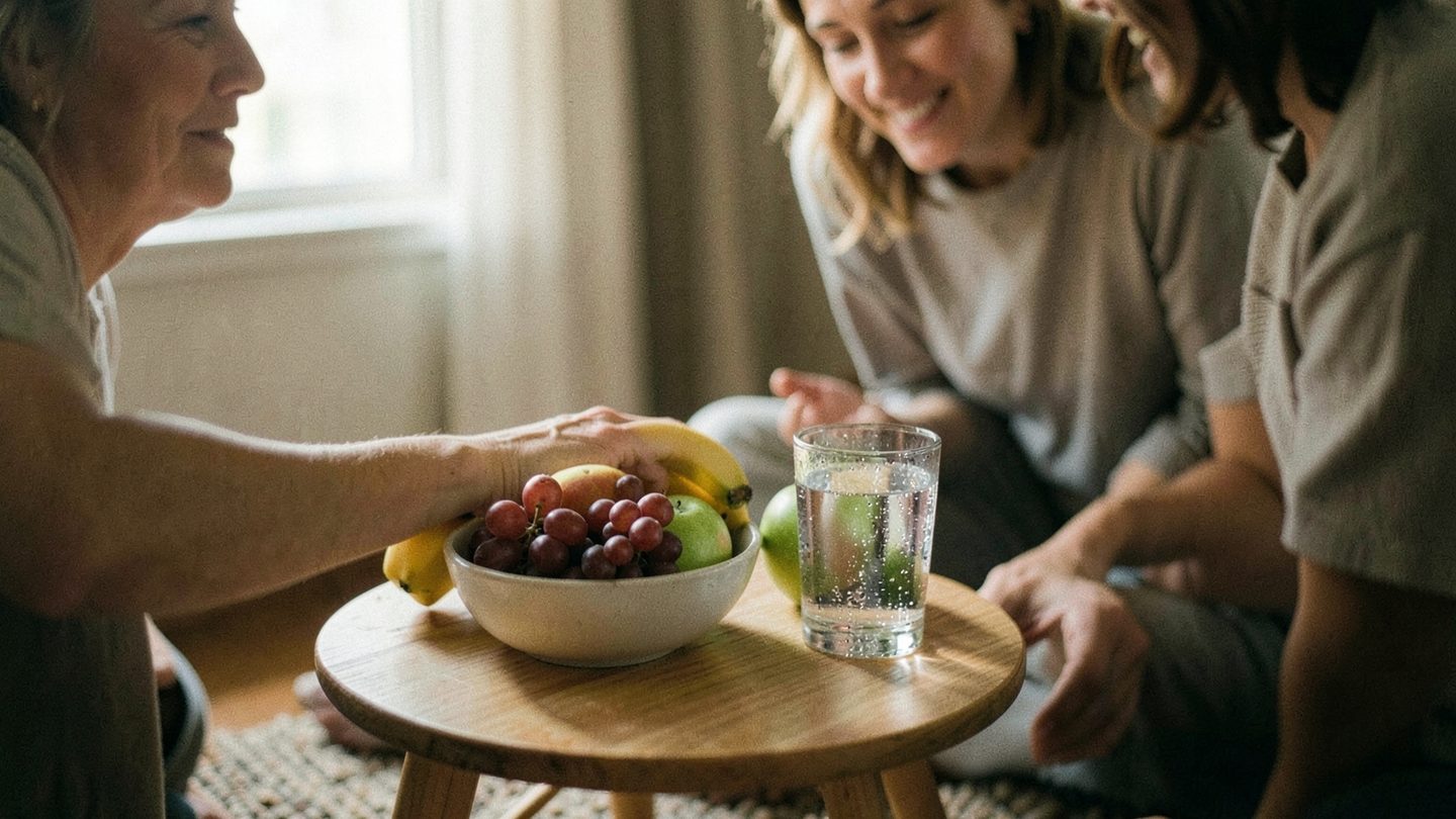 Photo-style scene of mutual care and relationship balance