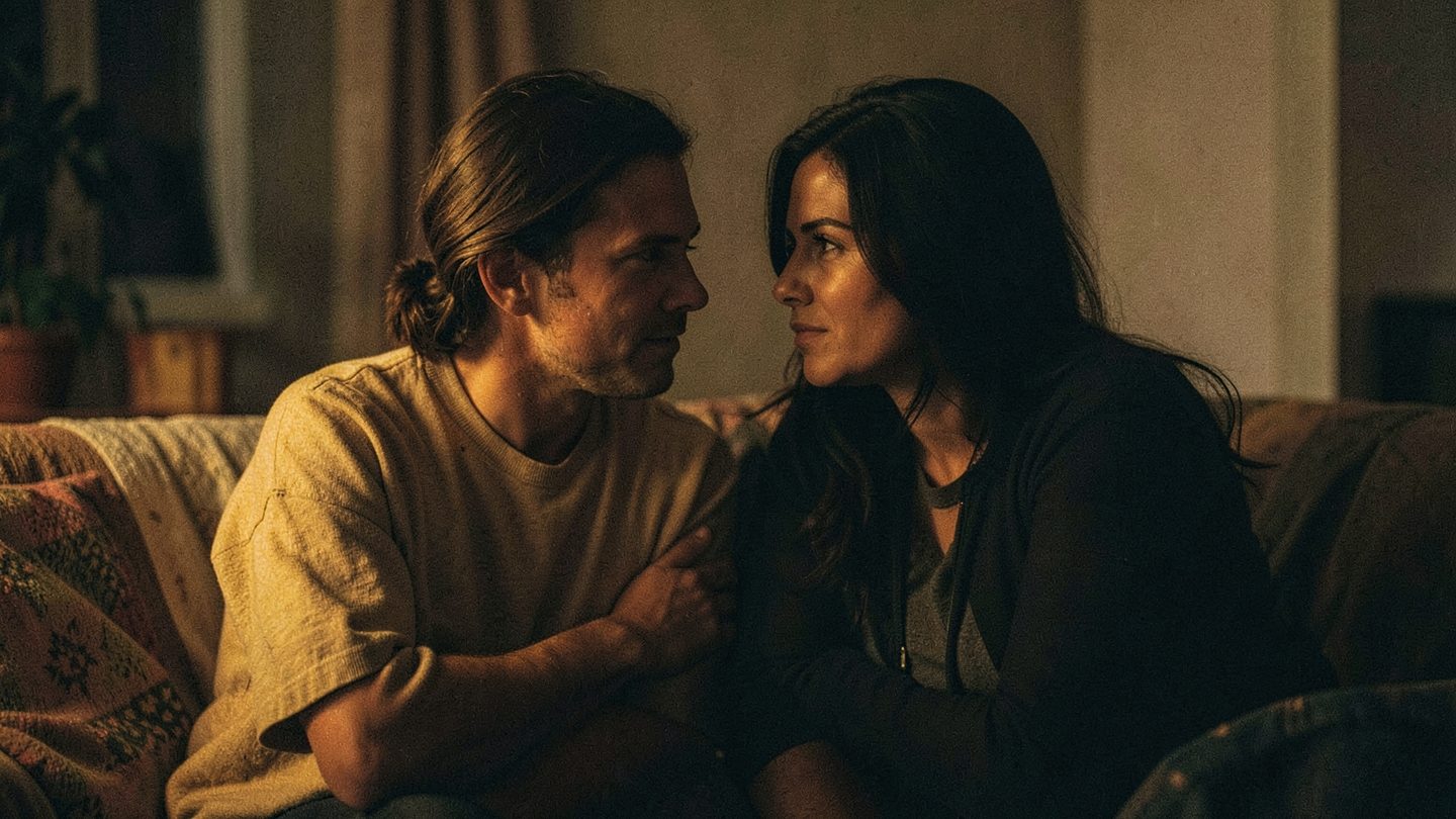 Conceptual editorial photo of two people with intense but restrained chemistry