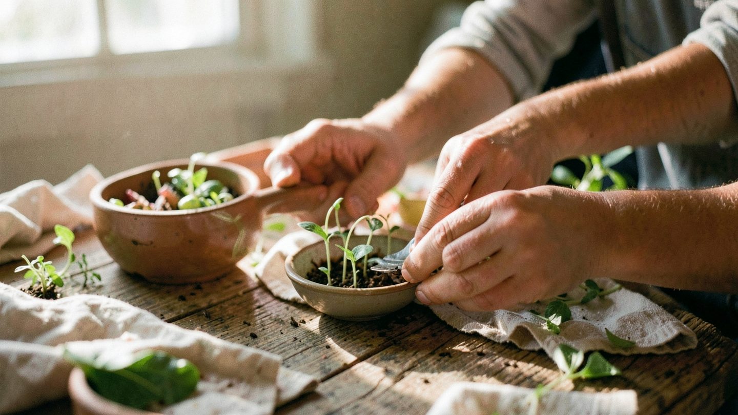 Photographic editorial scene of care and nourishment