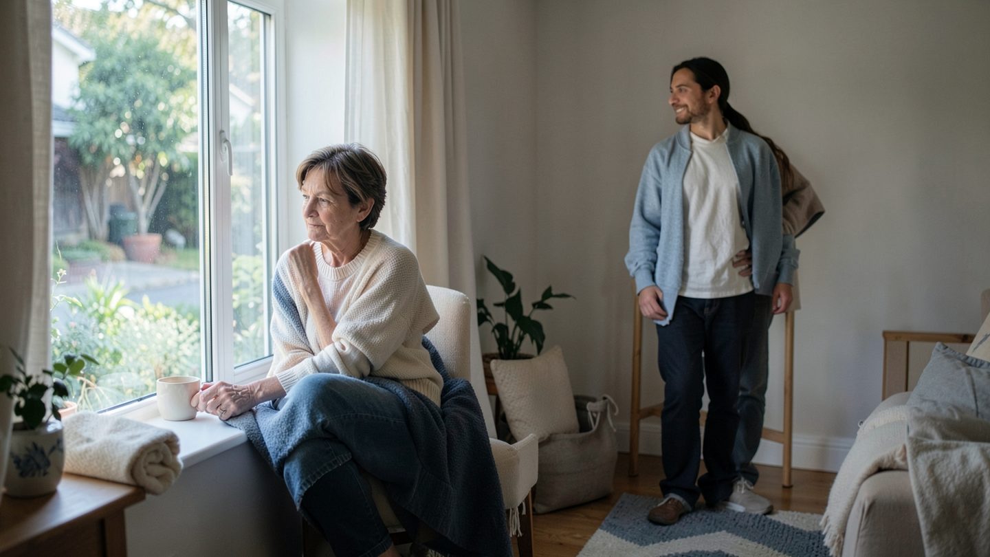 Editorial-style photo concept showing a couple balancing closeness and space