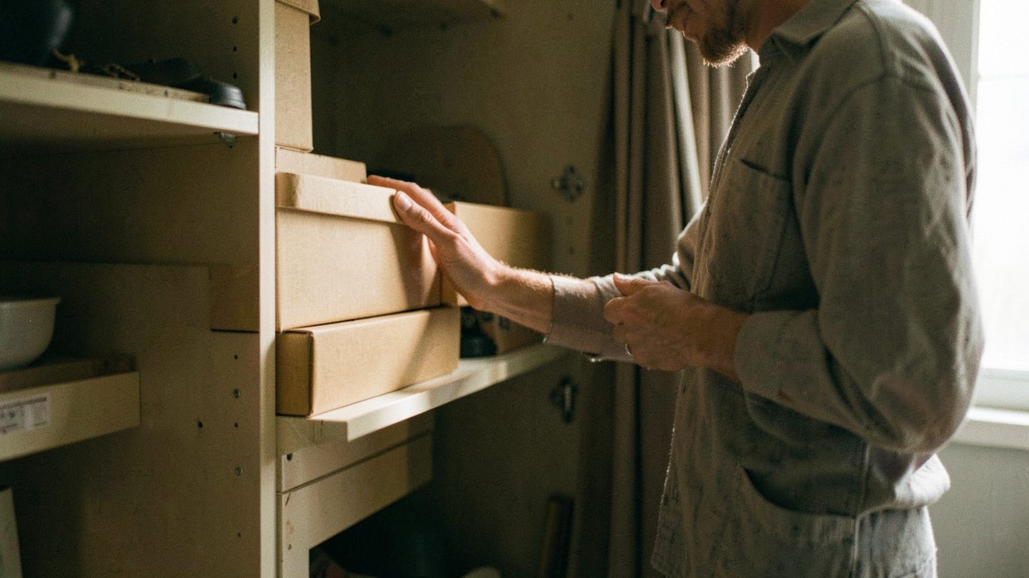 A person deciding what to keep or release in a real-life setting
