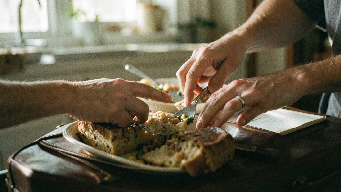 Hands caught between serving a meal and leaving for a bigger goal