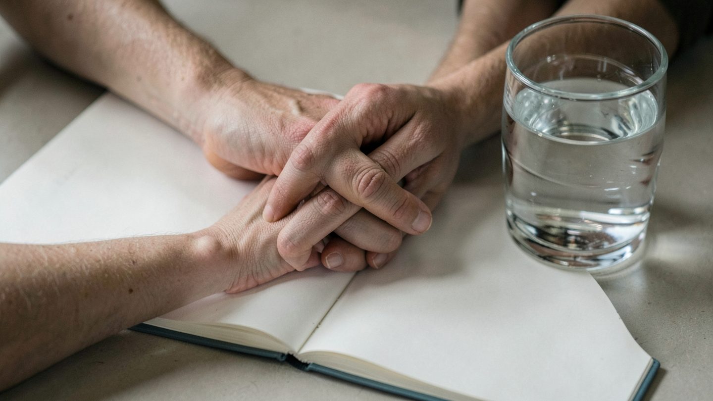 Close-up scene suggesting supportive connection and gentle repair.