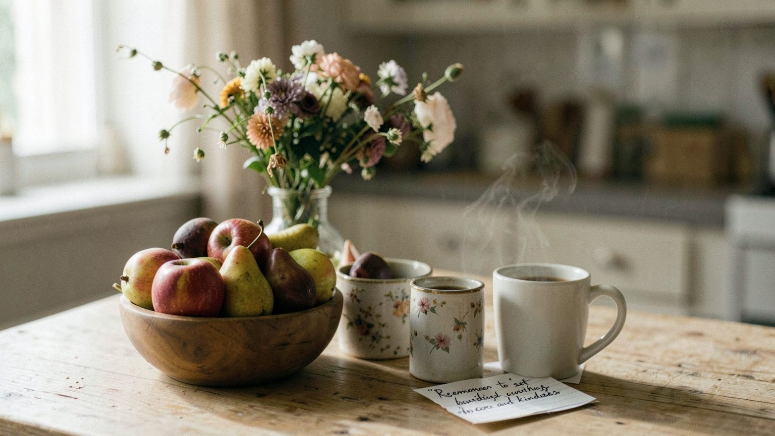 Editorial still life illustrating the tension between care, beauty, and reciprocity