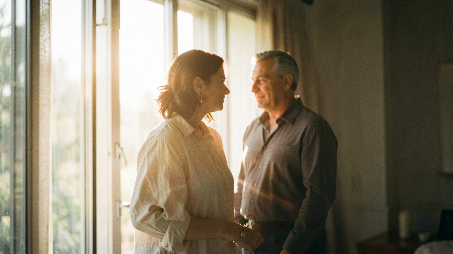 A realistic editorial scene suggesting identity and partnership meeting in sunlight