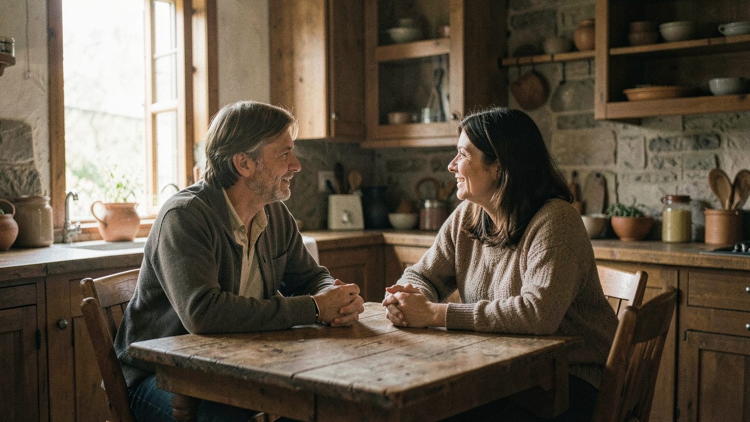Candid editorial scene suggesting ease, generosity, and partnership